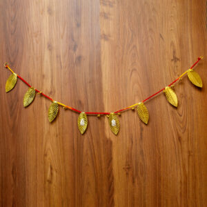 Golden Leaf Laxmi Ganesh Toran – An Auspicious Welcome with Divine Grace