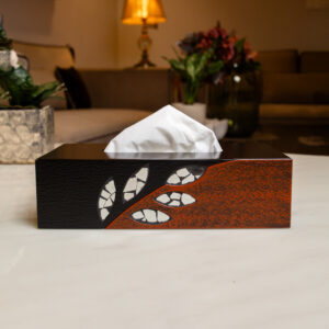 INLAY MIRROR LEAF TISSUE BOX