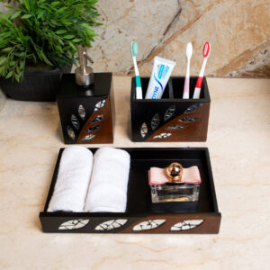 INLAY MIRROR WORK BATHROOM SET OF 3